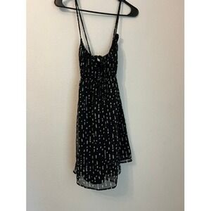 Roxy Black White Dotted Braided Strap Mini Sundress‎ Women Small